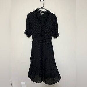 Max Studio Black Textured Midi Dress